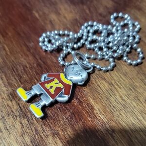 Ganz Pewter Initial Character Pendant Necklace